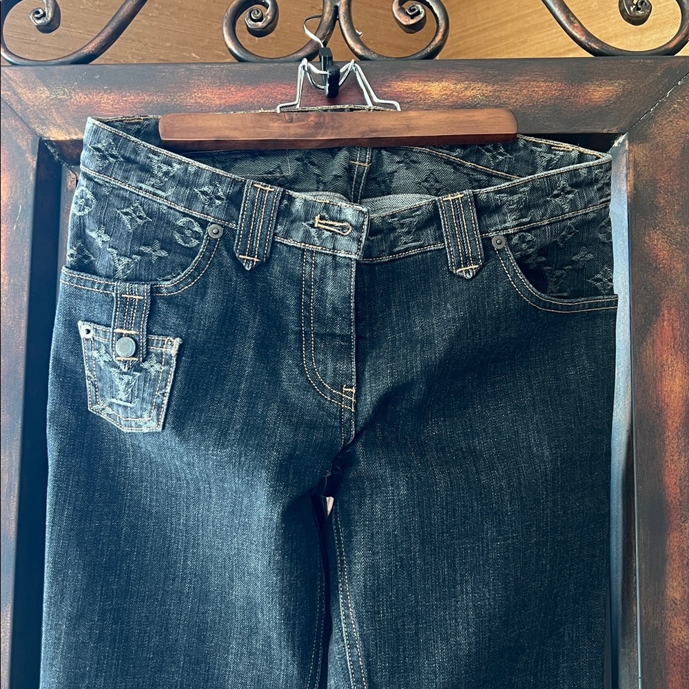 Vintage Black low rise / bootcut Louis Vuitton jeans — wore maybe 2 or 3 times